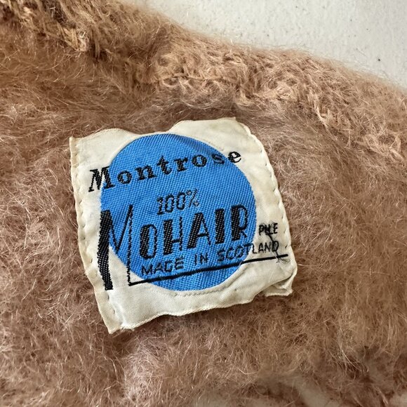 Vintage Womens Montrose Mohair Wool Shawl Fringe Sweater Brown 1960s - Picture 4 of 8